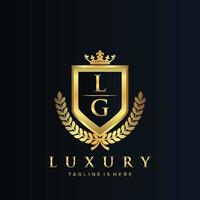 LG Letter Initial with Royal Luxury Logo Template vector