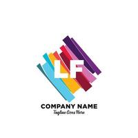 LF initial logo With Colorful template vector