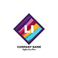 LI initial logo With Colorful template vector