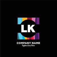 LK initial logo With Colorful template vector