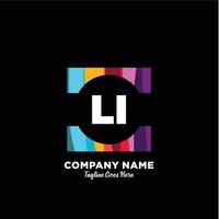 LI initial logo With Colorful template vector