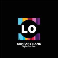 LO initial logo With Colorful template vector