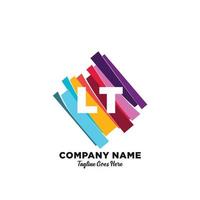 LT initial logo With Colorful template vector