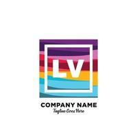 LV initial logo With Colorful template vector