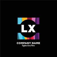 LX initial logo With Colorful template vector