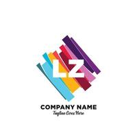 LZ initial logo With Colorful template vector