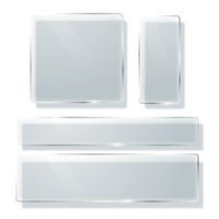 3d Set of rectangle Glass Plates png