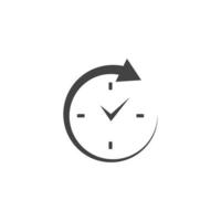 clock icon vector flat illustration