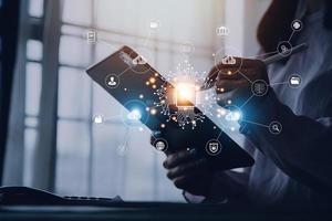 Digital transformation technology strategy, IoT, internet of things. transformation of ideas and the adoption of technology in business in the digital age, enhancing global business capabilities. Ai photo