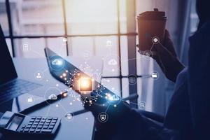 Digital transformation technology strategy, IoT, internet of things. transformation of ideas and the adoption of technology in business in the digital age, enhancing global business capabilities. Ai photo