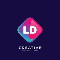 LD initial logo With Colorful template vector. vector