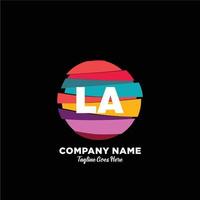 LA initial logo With Colorful template vector