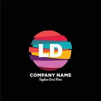 LD initial logo With Colorful template vector