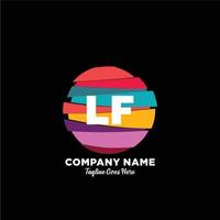 LF initial logo With Colorful template vector