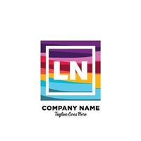 LN initial logo With Colorful template vector