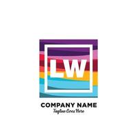 LW initial logo With Colorful template vector