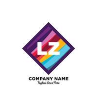 LZ initial logo With Colorful template vector