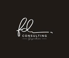 Initial FD signature logo collection template vector. Hand drawn Calligraphy lettering Vector illustration.