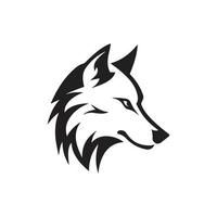 wolf, logo concept black and white color, hand drawn illustration vector