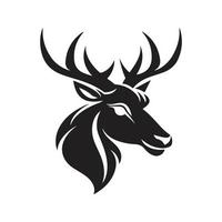 deer, logo concept black and white color, hand drawn illustration vector