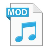 Modern flat design of MOD file icon for web vector