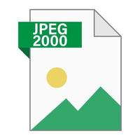 Modern flat design of JPEG 2000 file icon for web vector