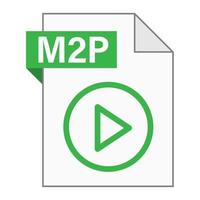 Modern flat design of M2P file icon for web vector