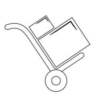 Handcart icon, vector illustration. Flat design style