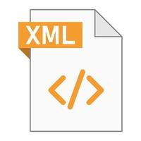 Modern flat design of XML file icon for web vector