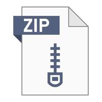 diseño plano moderno del icono de archivo zip para web vector