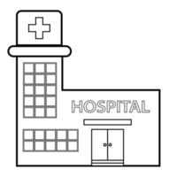 icono de hospital de salud de diseño plano. concepto médico con edificio de hospital vector