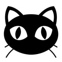 Simple illustration of cat face Concept of Halloween day vector