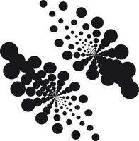 Black Dotted Halftone Pattern, Vector Graphics, Isolated On Transparent Background.