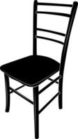 Vector Silhouette Of A Chair, Isolated On Transparent Background.