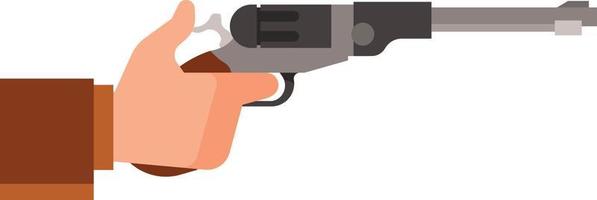 A Revolver In Hand, Vector Graphics, Isolated On Transparent Background.