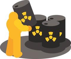 Disposal Of Radioactive Waste, Vector Graphics, Isolated On Transparent Background.