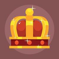 A Golden Crown, Vector Clip Art, Isolated On Transparent Background.