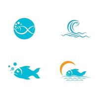 Fish logo template vector