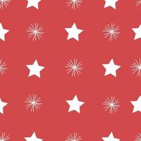 seamless pattern. The Christmas Pattern. Seamless pattern with stars and snowflakes. Red background with stars. vector