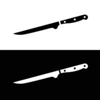 Boning knife flat silhouette icon vector. Collection of black and white kitchen appliances. Kitchen tools icon for web. Kitchen concept. All types of knives chefs need. vector