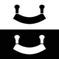 Mincing knife flat silhouette icon vector. Collection of black and white kitchen appliances. Kitchen tools icon for web. Kitchen concept. All types of knife chefs need. vector