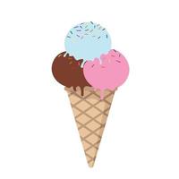 Colorful ice cream flat vector. Cute summer flat vector. Scrapbooking element for beach party. Colorful summer vacation. Summer time. Tropical vacation. Summer concept. Travel icon. vector