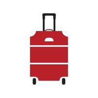 Cute red suitcase flat vector. Item for travel. Colorful summer vacation. Summer time.  Summer concept. Travel icon. vector