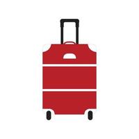 Cute red suitcase flat vector. Item for travel. Colorful summer vacation. Summer time.  Summer concept. Travel icon. vector