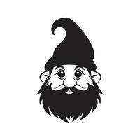 gnomes, logo concept black and white color, hand drawn illustration vector