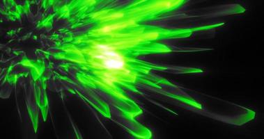 Abstract green shiny glowing lines rays of energy and magical waves, abstract background photo