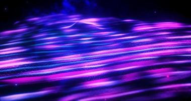 Abstract purple futuristic landscape of particles and dots of energetic magic with glow and blur effect, abstract background photo