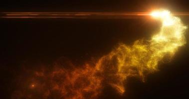 Abstract flying energy meteor particle comet space magical yellow fiery futuristic hi-tech, abstract background photo