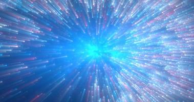 Abstract blue swirl of particles of futuristic hi-tech glowing particles with bokeh effect background photo
