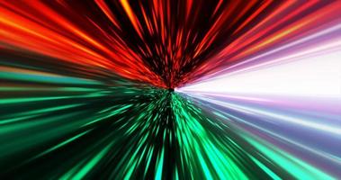 Abstract glowing space tunnel flying at high speed from bright energy futuristic high-tech lines background photo